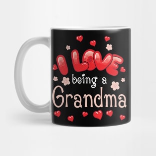 I Love Being A Grandma Happy Parent Day Summer Holidays Flowers Hearts For Grandma Mug